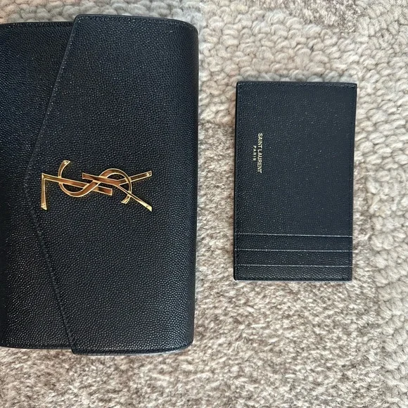 YSL Black Clutch with Gold chain - Picture 2 of 10